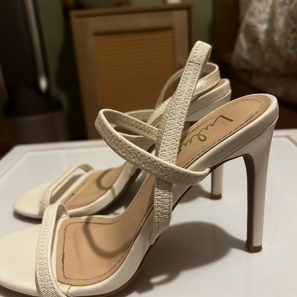 Lulus white strappy heel